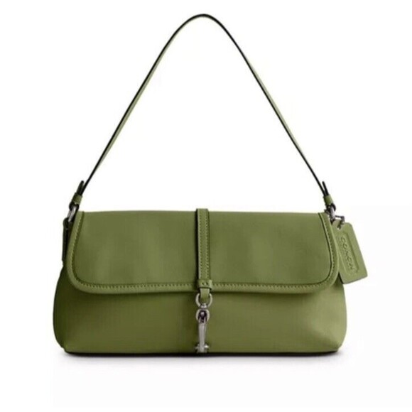 New COACH Hamptons Leather Shoulder Hand Bag Lime Green Limited Re-Edition 2022 - Picture 1 of 9